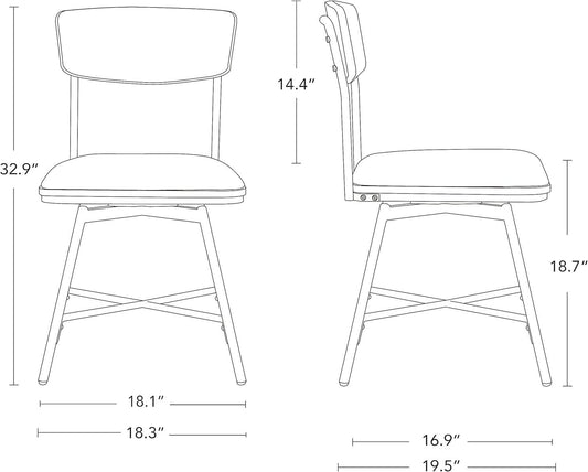 Juego de 2 sillas de comedor modernas giratorias, sillas de cocina de comedor