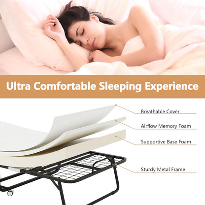 Cama plegable con colchón Cama plegable portátil para adultos enrollables para