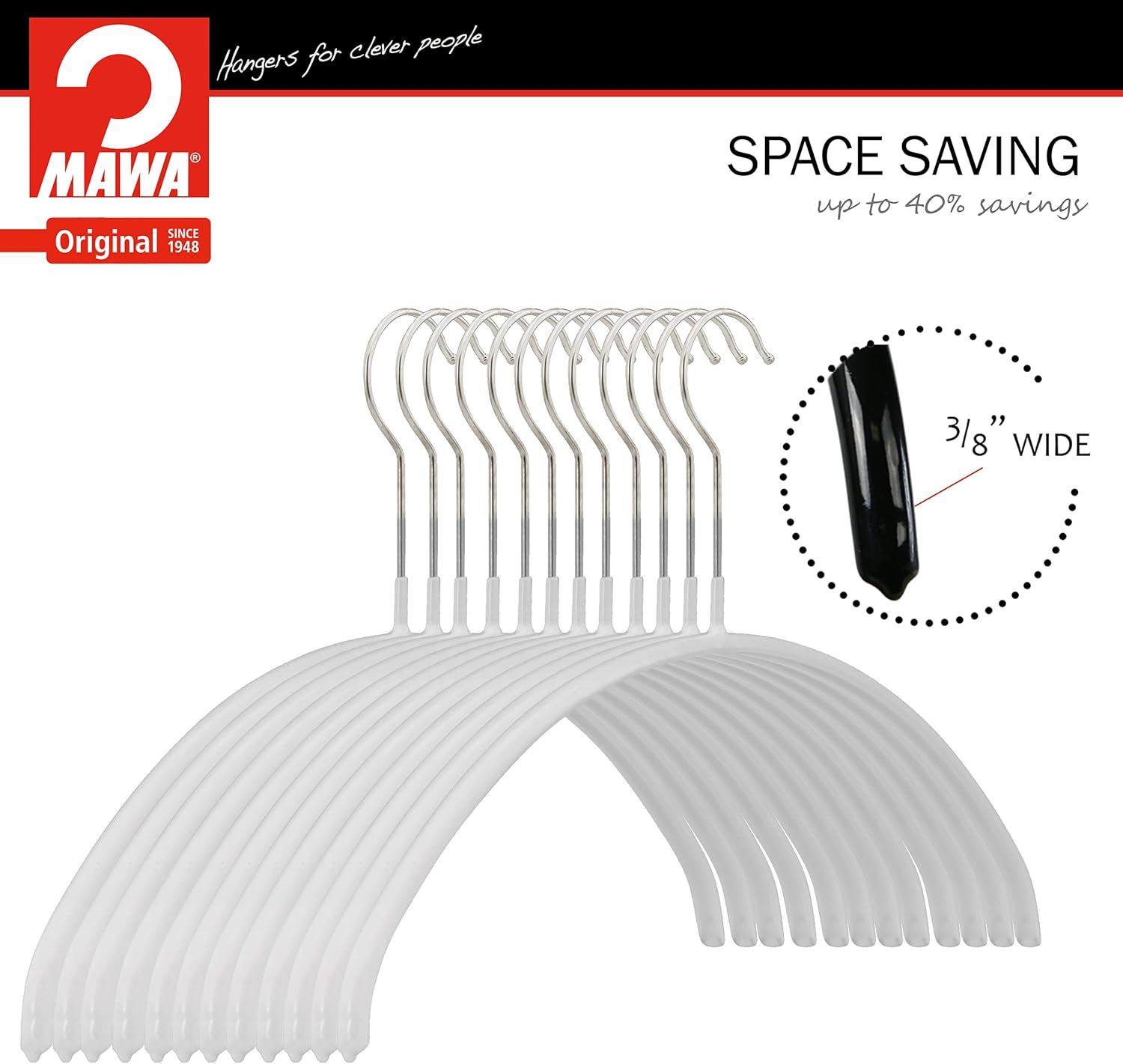 by Reston Lloyd Euro Series Percha de acero antideslizante para ahorrar espacio