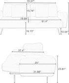 Futón de 70 pulgadas con colchón incluido, sofá cama futón con respaldo...