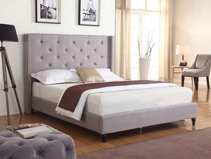 Cama de plataforma Home Life, Queen 2019, gris claro