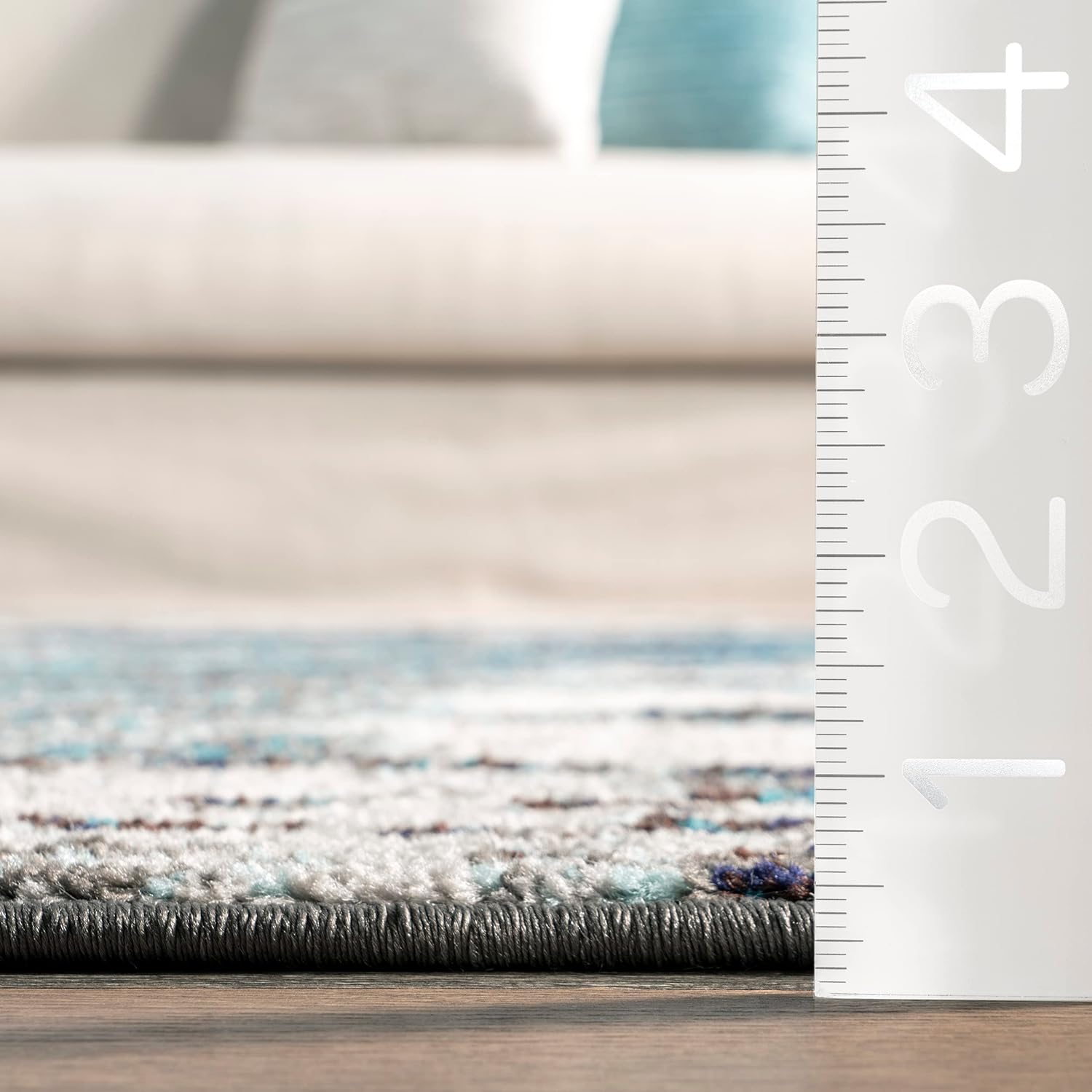 nuLOOM Haydee - Alfombra decorativa abstracta glacial, 3 x 5, azul