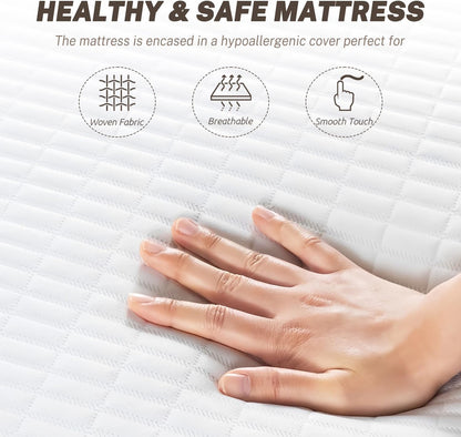 Colchón de espuma viscoelástica de gel de tamaño individual de 5 pulgadas,