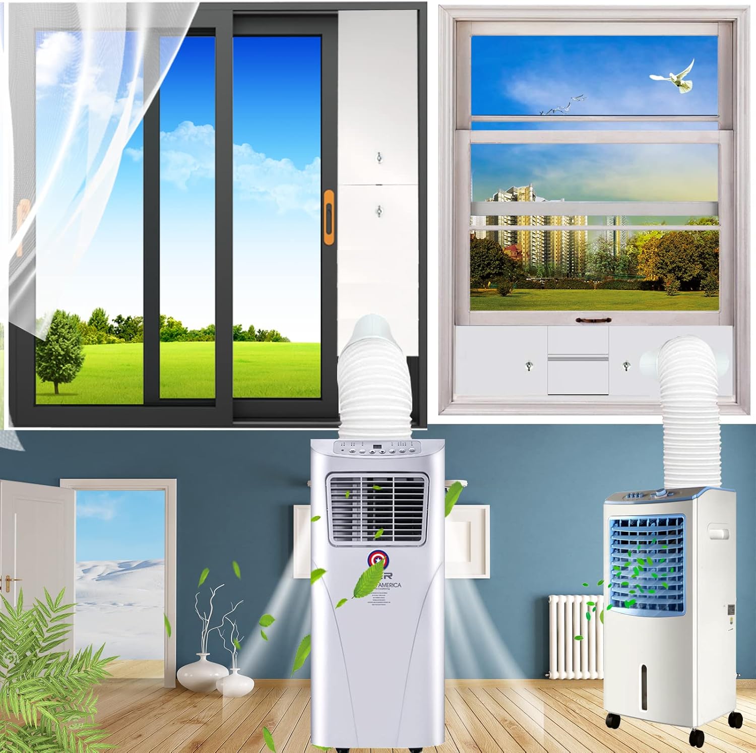 Manguera de aire acondicionado portátil, ventilación de escape portátil de 5...