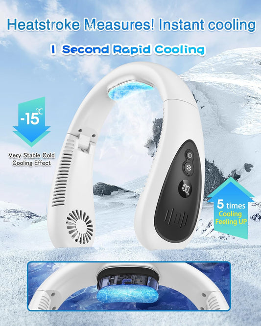 Aire acondicionado de cuello, ventilador de cuello portátil de 5000 mAh con...