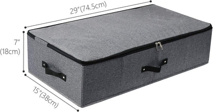 2 cajas de almacenamiento plegables debajo de la cama con forro de soporte de