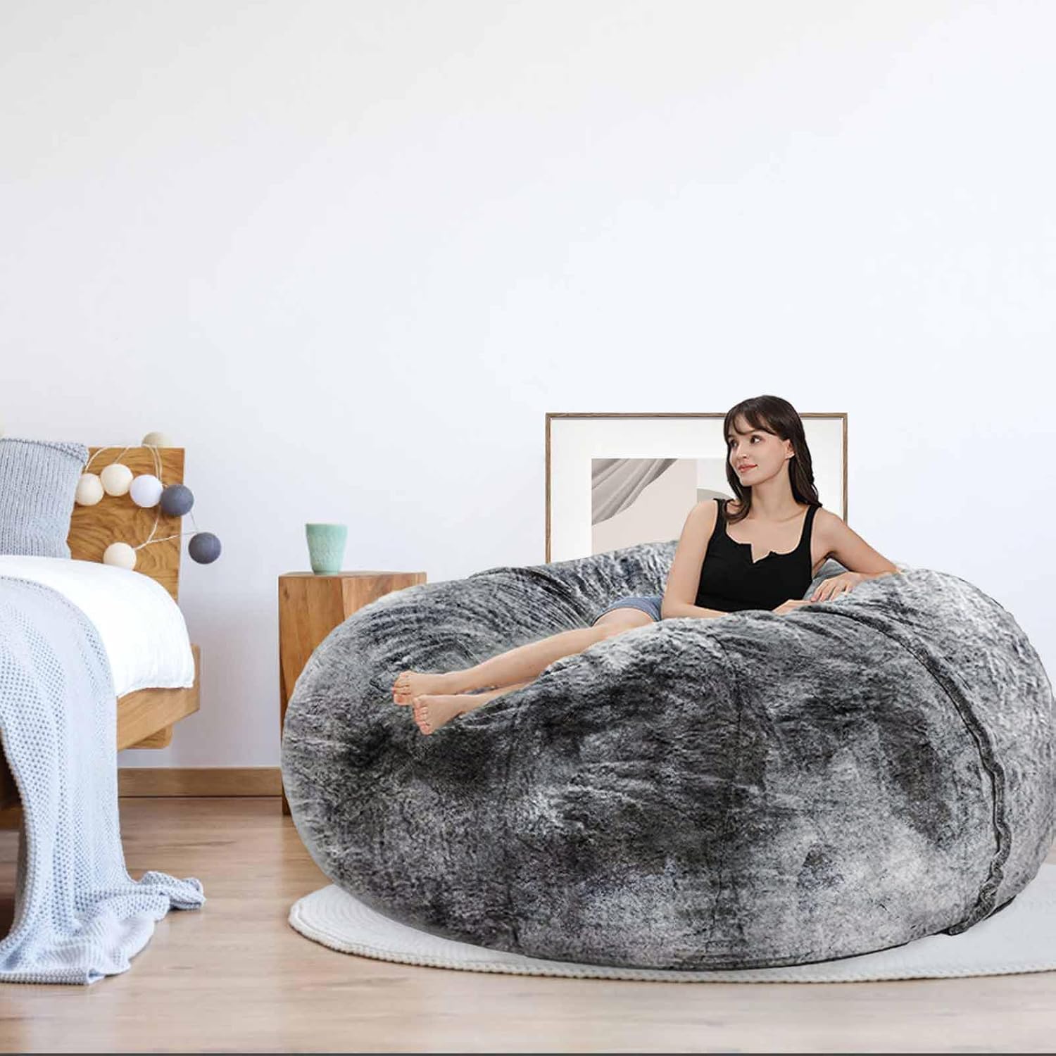 Puf gigante para adultos y niños sin relleno, cómodas sillas redondas Big Joe,...