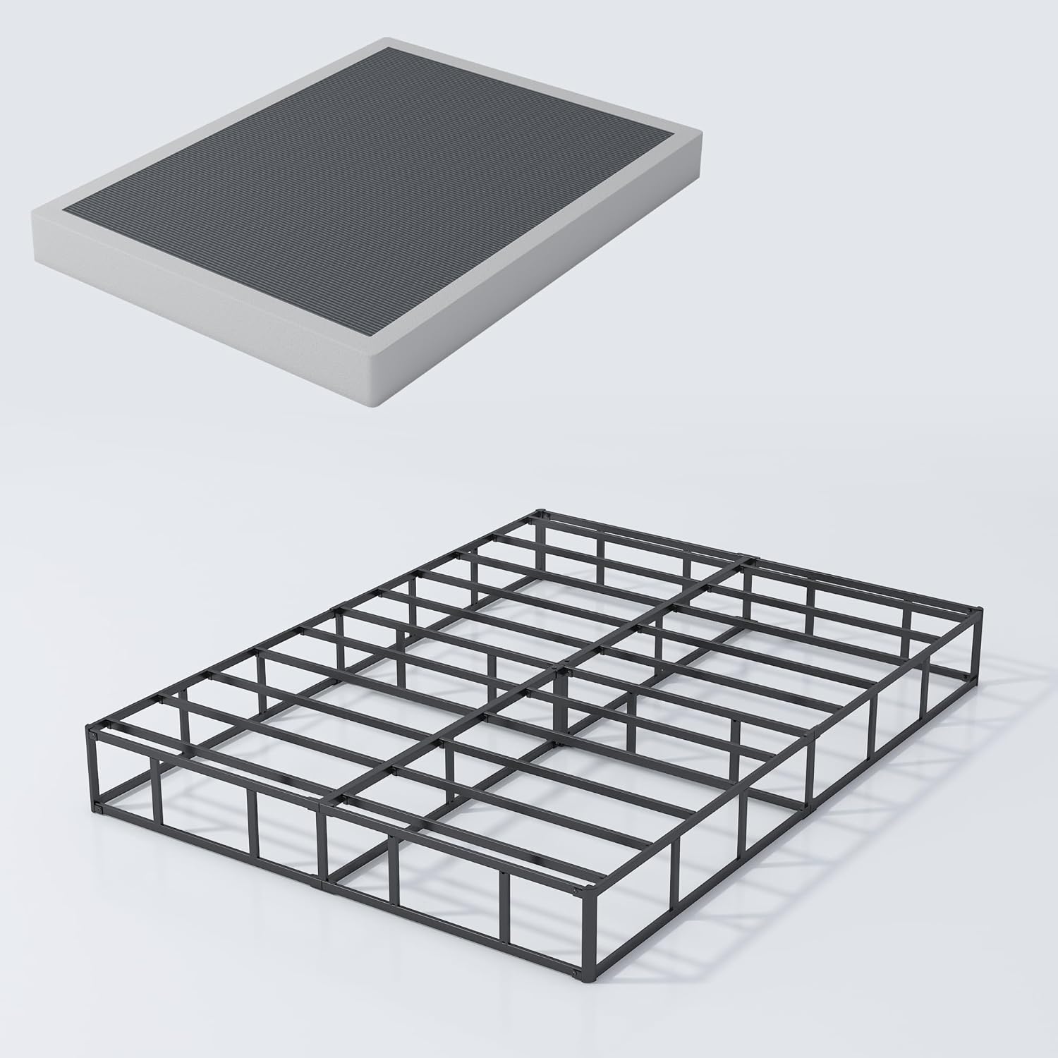 Base de colchón Box Spring Queen de 4 pulgadas, resistente metal, solo con