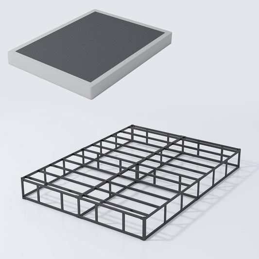 Base de colchón Box Spring Queen de 4 pulgadas, resistente metal, solo con