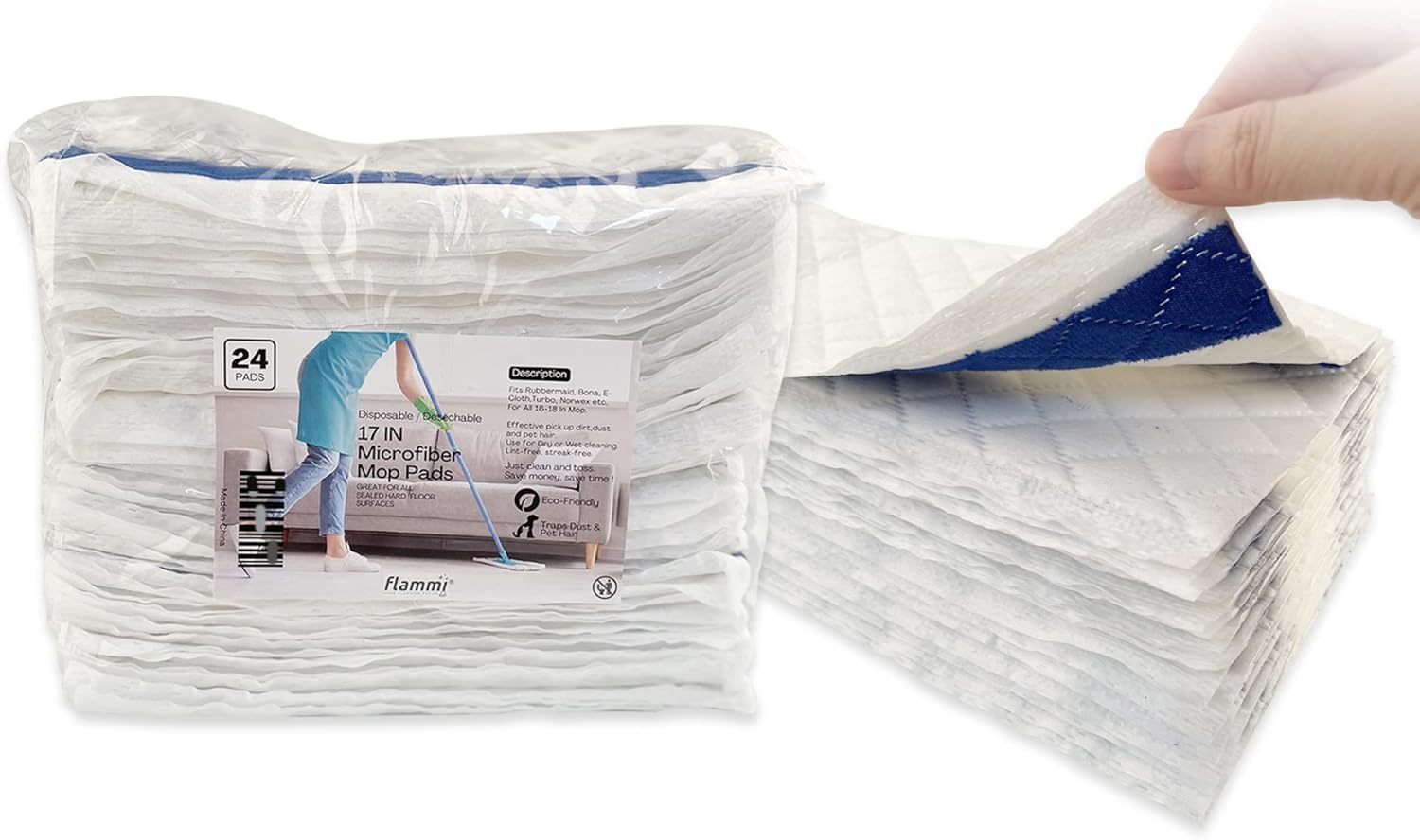 Almohadilla desechable de microfibra para trapeador de 16 a 18 pulgadas, con...