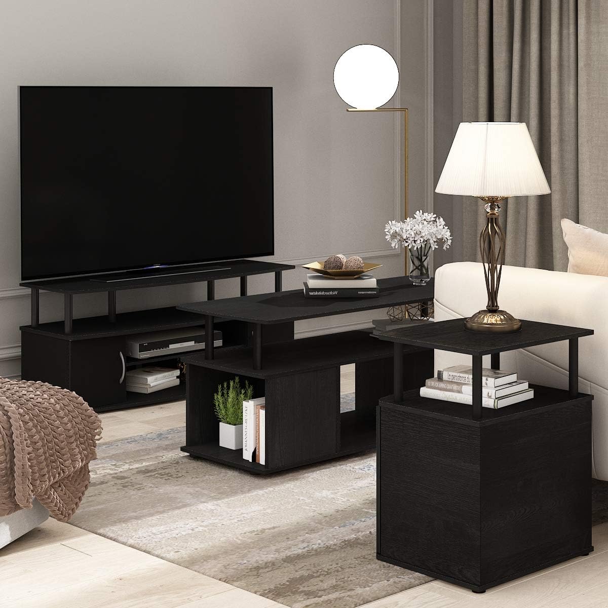 Furinno Jaya - Centro entretenimiento grande para televisor de hasta 55...