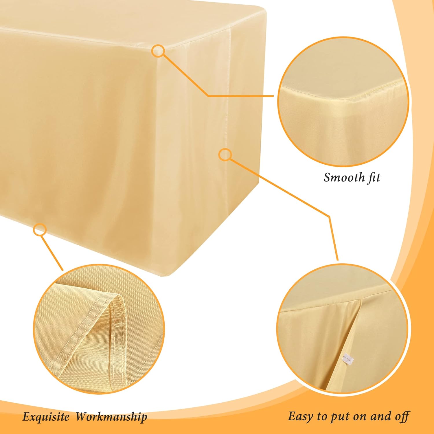 Obstal Paquete de 2 manteles para mesas rectangulares de 6 pies, resistente al...