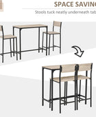 Mesa de bar y sillas de 3 piezas, juego de mesa de comedor industrial para 2,