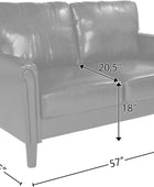 Flash Furniture Bari - Sofá biplaza tapizado en LeatherSoft negro