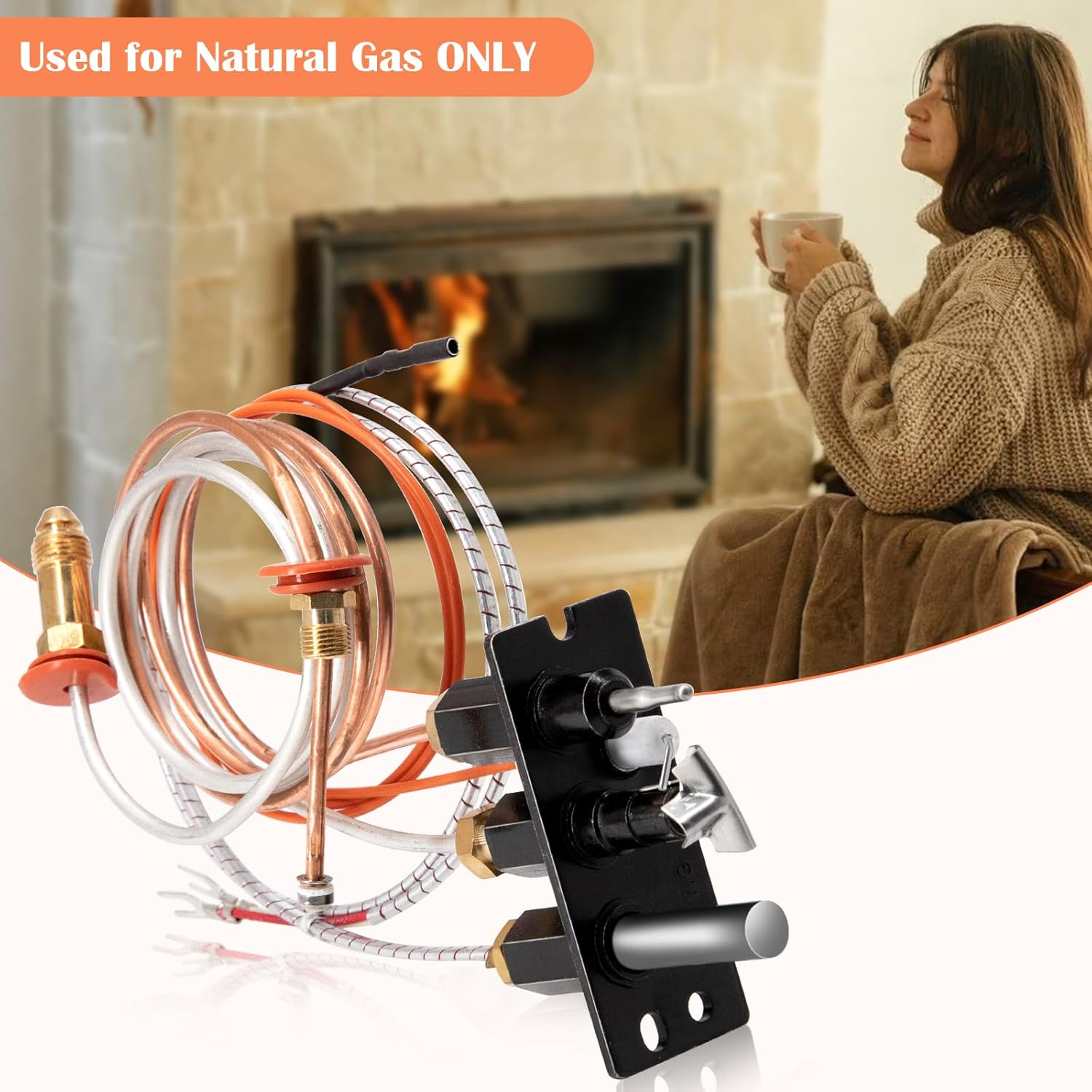 Hiorucet 4021-736 Kits de montaje piloto de gas natural (NG) para calefactor,...