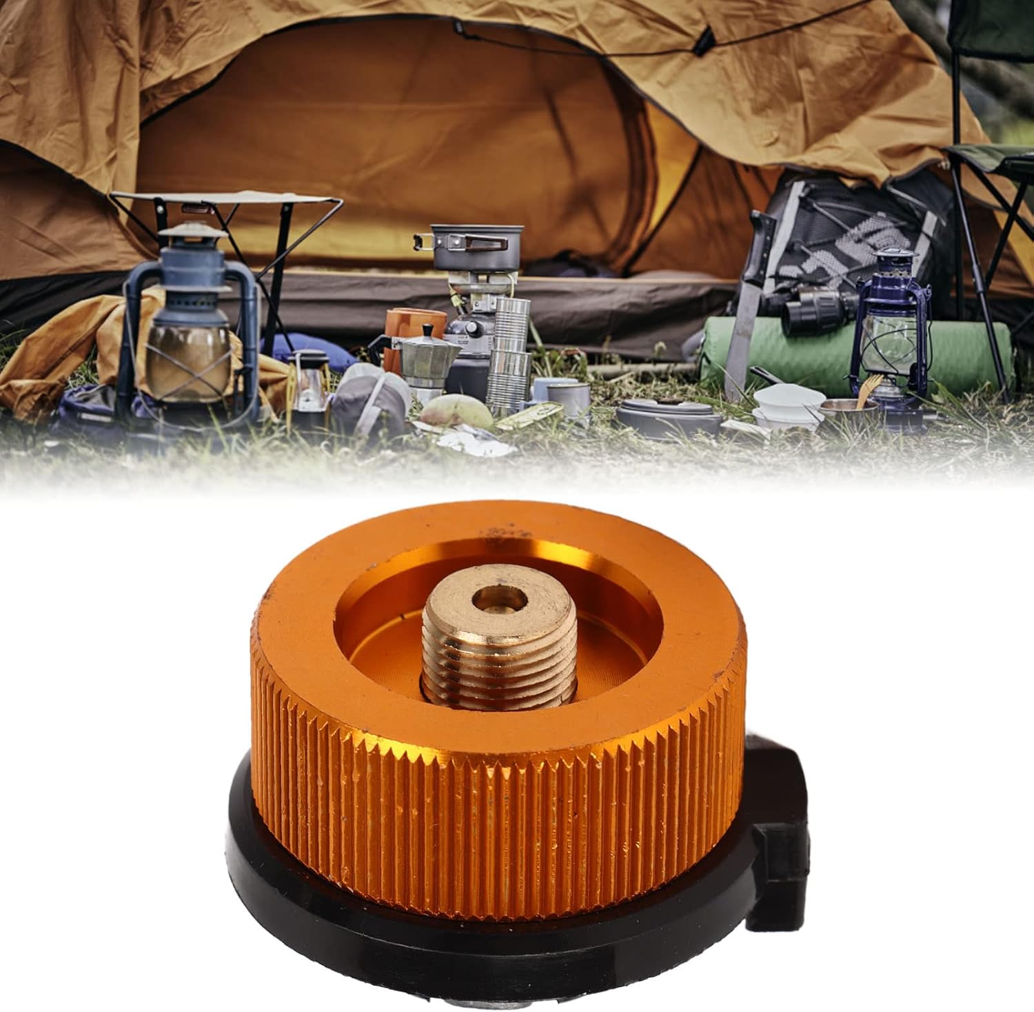 Adaptador de estufa de camping, convertidor de gas pequeño convertidor de butano