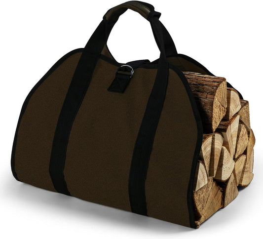 Portador de leña de 39 x 18 pulgadas, bolsa de mano grande de troncos con asas,