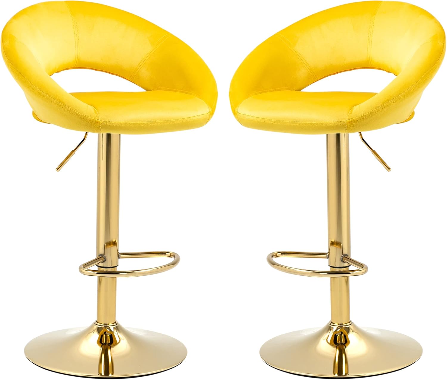 Juego de 2 taburetes de bar de terciopelo, taburetes de bar contemporáneos con...
