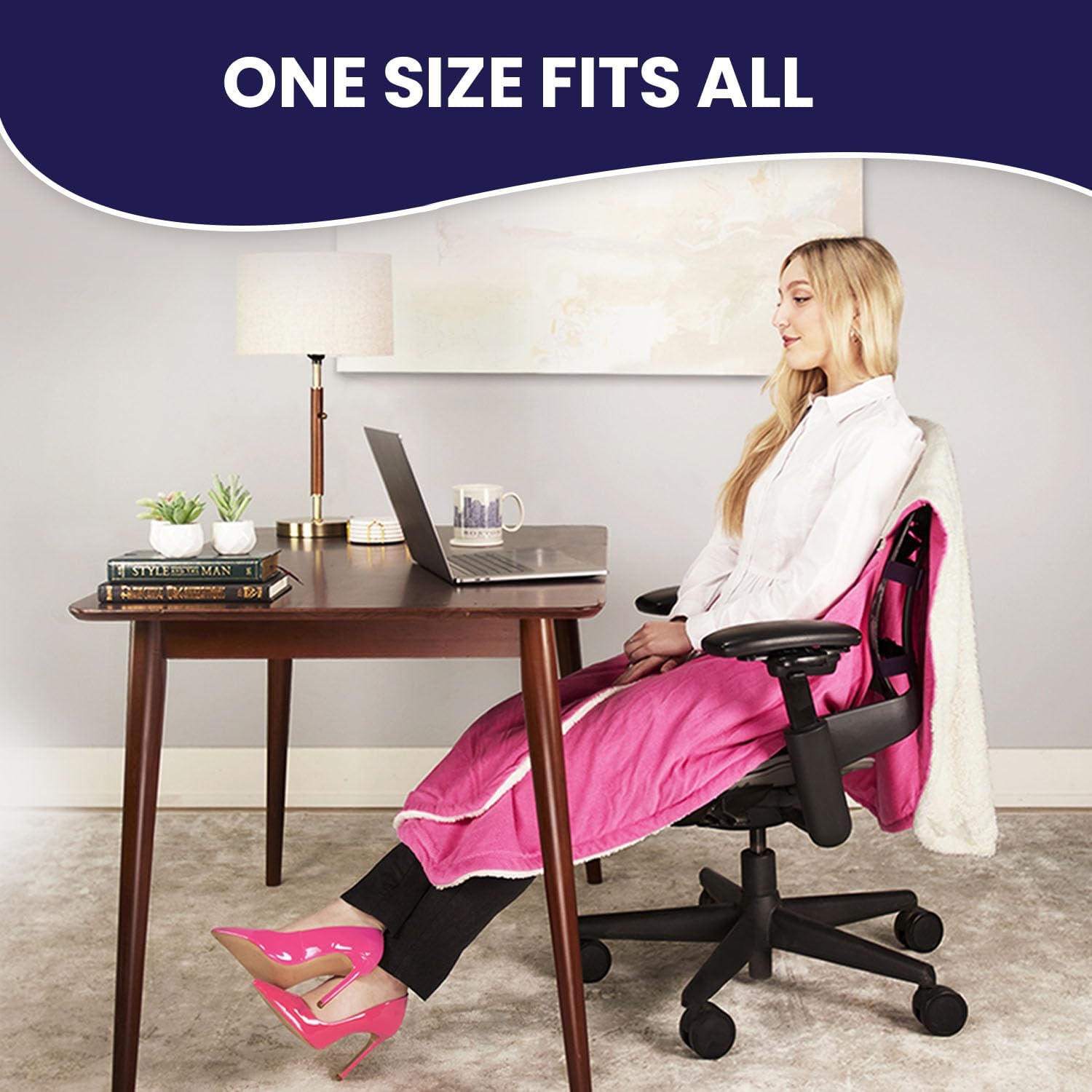 La manta original para silla de oficina de SnuggleBack acogedora y cómoda funda...