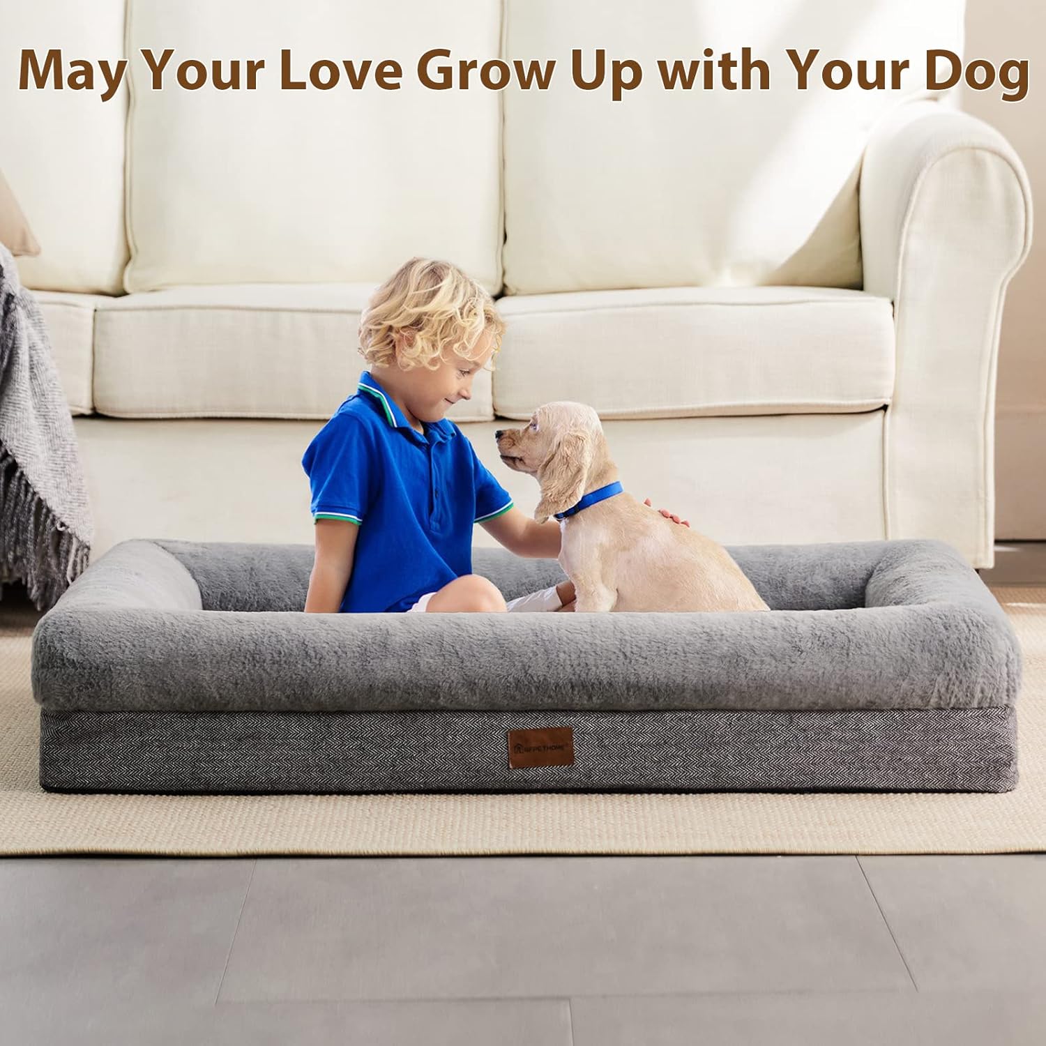 BFPETHOME Sofá cama para perros - Cama lavable para perros con cojín y fundas...