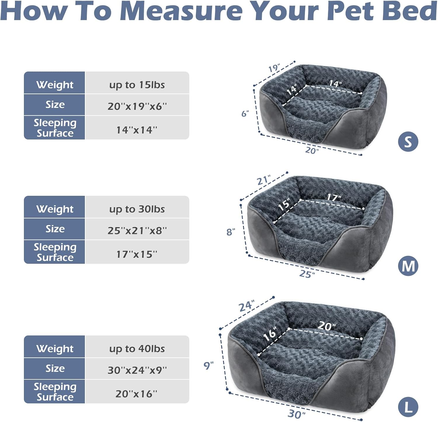 INVENHO Cama para perros grandes, medianos y pequeños, rectangular, lavable,...