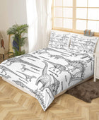 Erosebridal Juego de ropa de cama de dinosaurio para niños, adolescentes, funda...