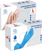 Guantes grandes transparentes y guantes grandes azules para cocina, cocina,