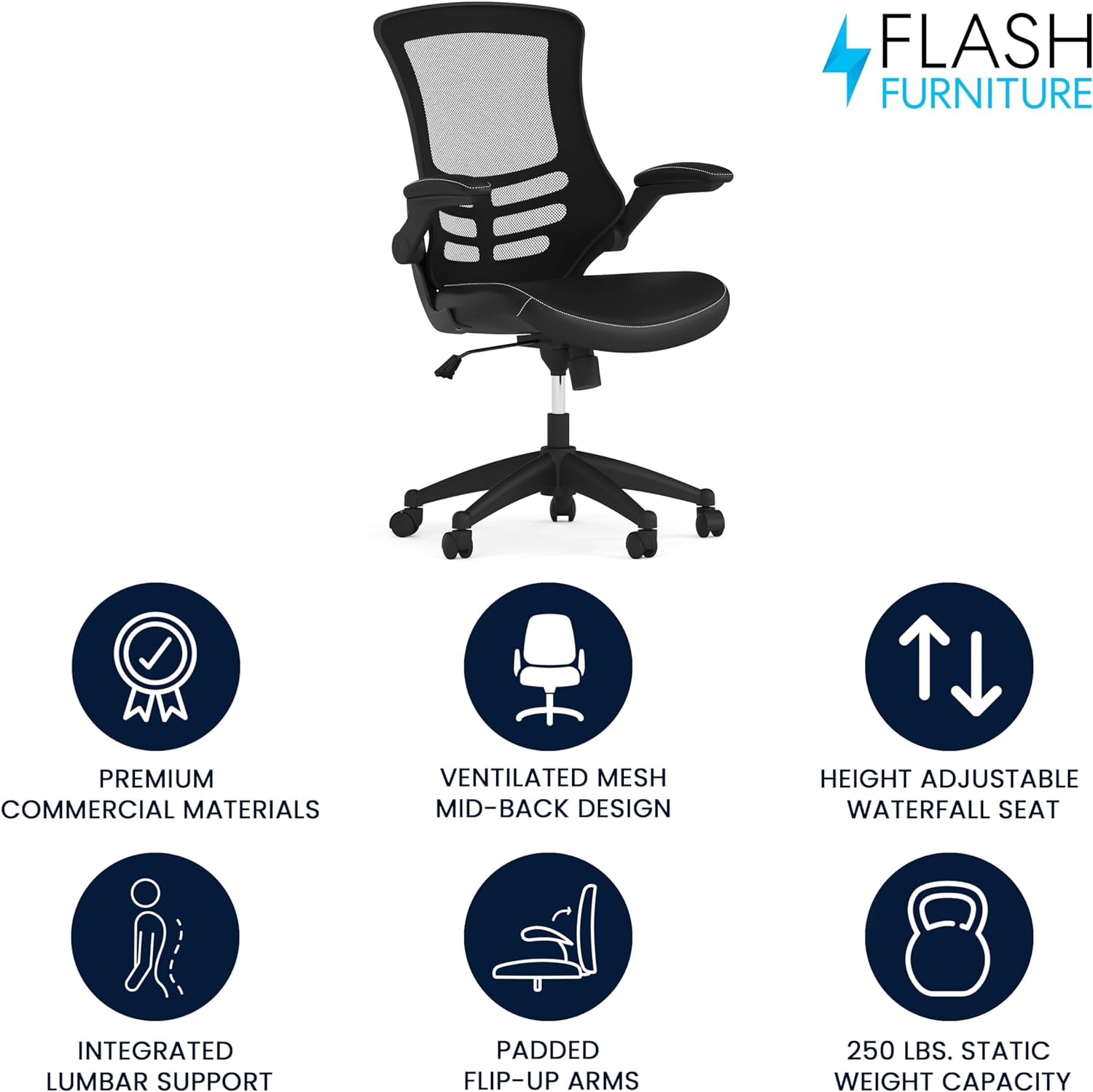 Flash Furniture - Sillas de malla para oficina