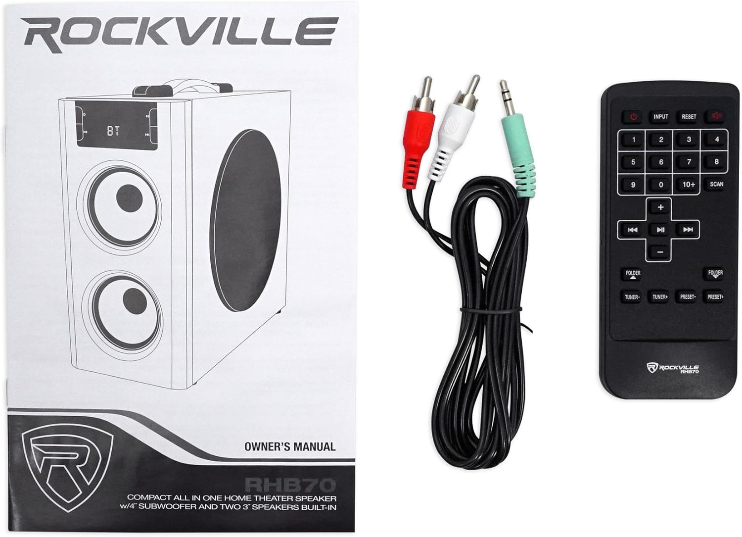Rockville Sistema de altavoces compacto de cine en casa RHB70 con...