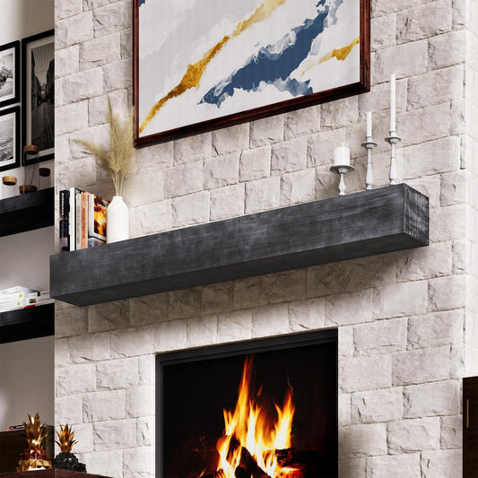 Estante flotante de 60 pulgadas, mantel de chimenea de imitación para sobre...