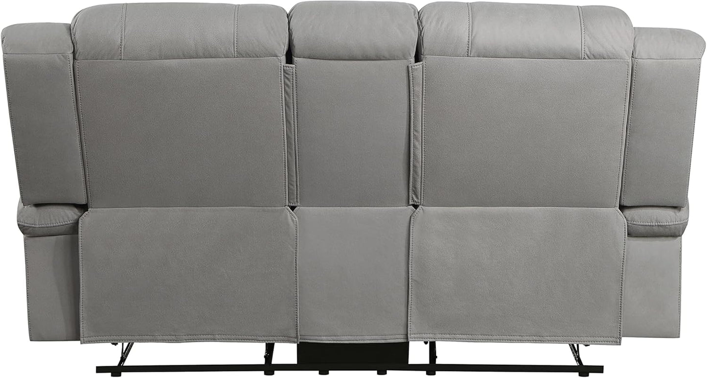 Lexicon Landwood - Sofá biplaza reclinable doble manual, color gris