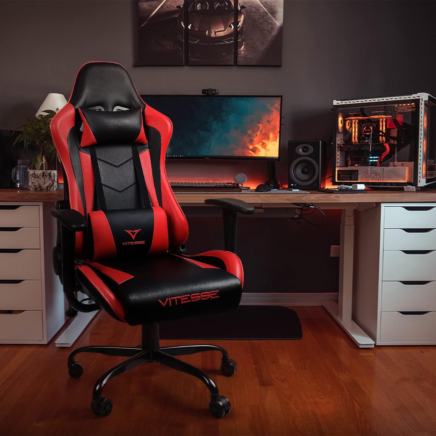 Silla de computadora VIT para videojuegos con respaldo alto de PC, ergonómica...