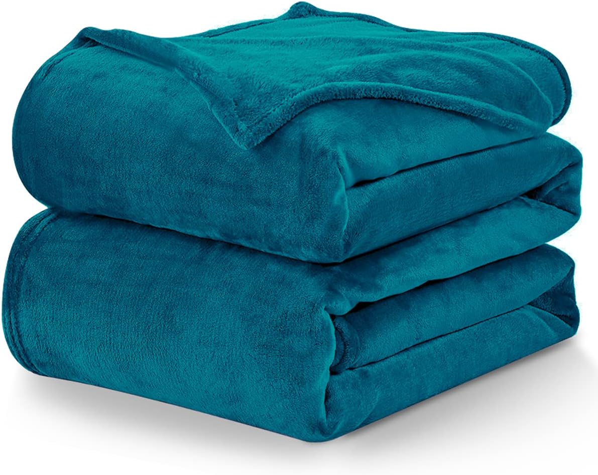 CozyLux Manta de forro polar para sofá, color verde azulado, 10.58 ozm, suave,...