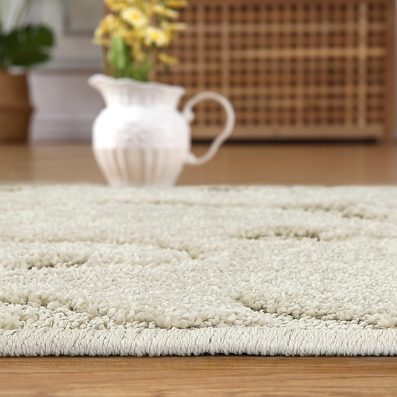 Alfombra de área de 11 x 15 pulgadas, cubierta de suelo con textura de vid