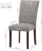 Juego de 2 sillas de comedor tapizadas Parsons, sillas laterales de tela para