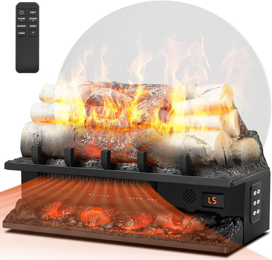 Joy Pebble Calentador eléctrico de leña para chimenea de 750 W1500 W, juego de...