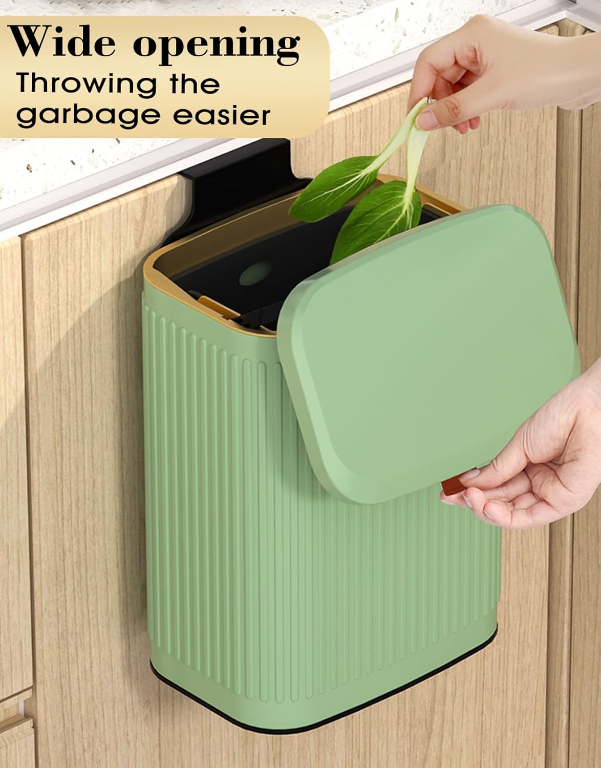 GloDeals Basurero de cocina con tapa, bote de basura pequeño 2 en 1 para...