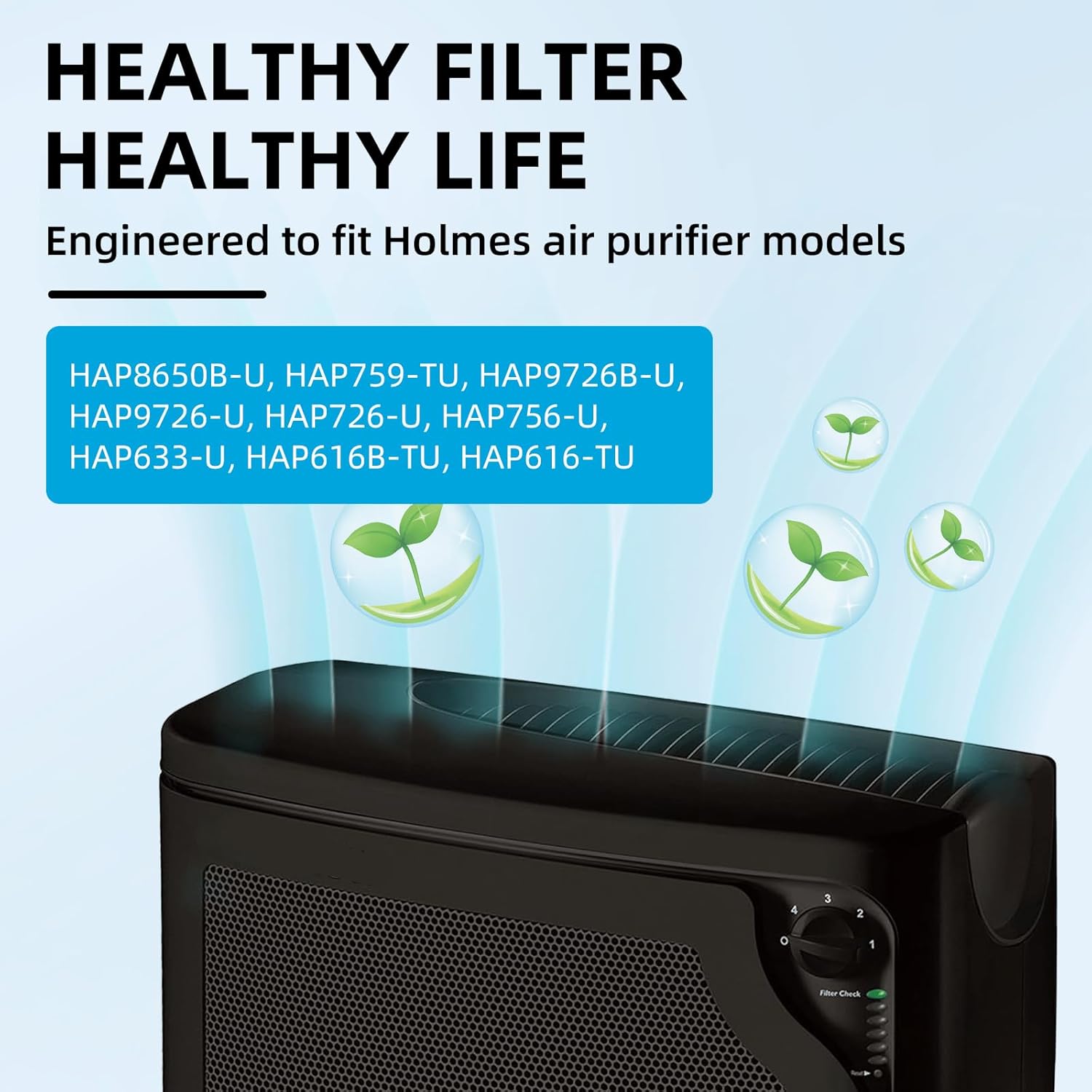 HAPF600 Filtro HEPA de repuesto para filtro de purificador de aire Holmes B,...