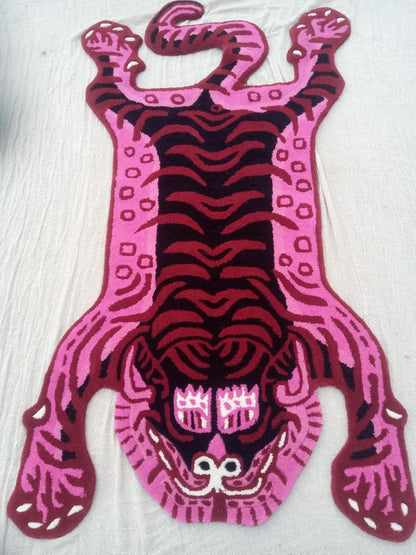 Alfombra antideslizante con estampado de tigre tibetano para decoración del