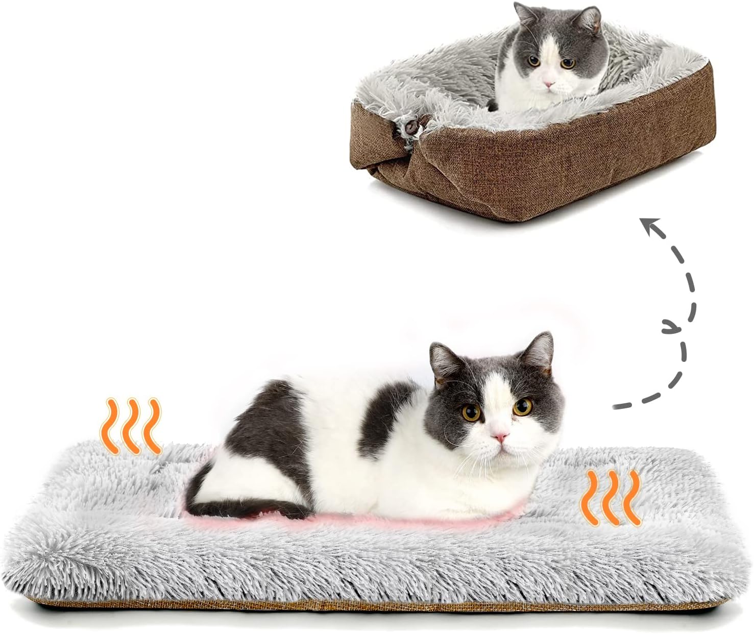 Cama para gatos pequeños, cama para perros pequeños, cama autocalentable para...