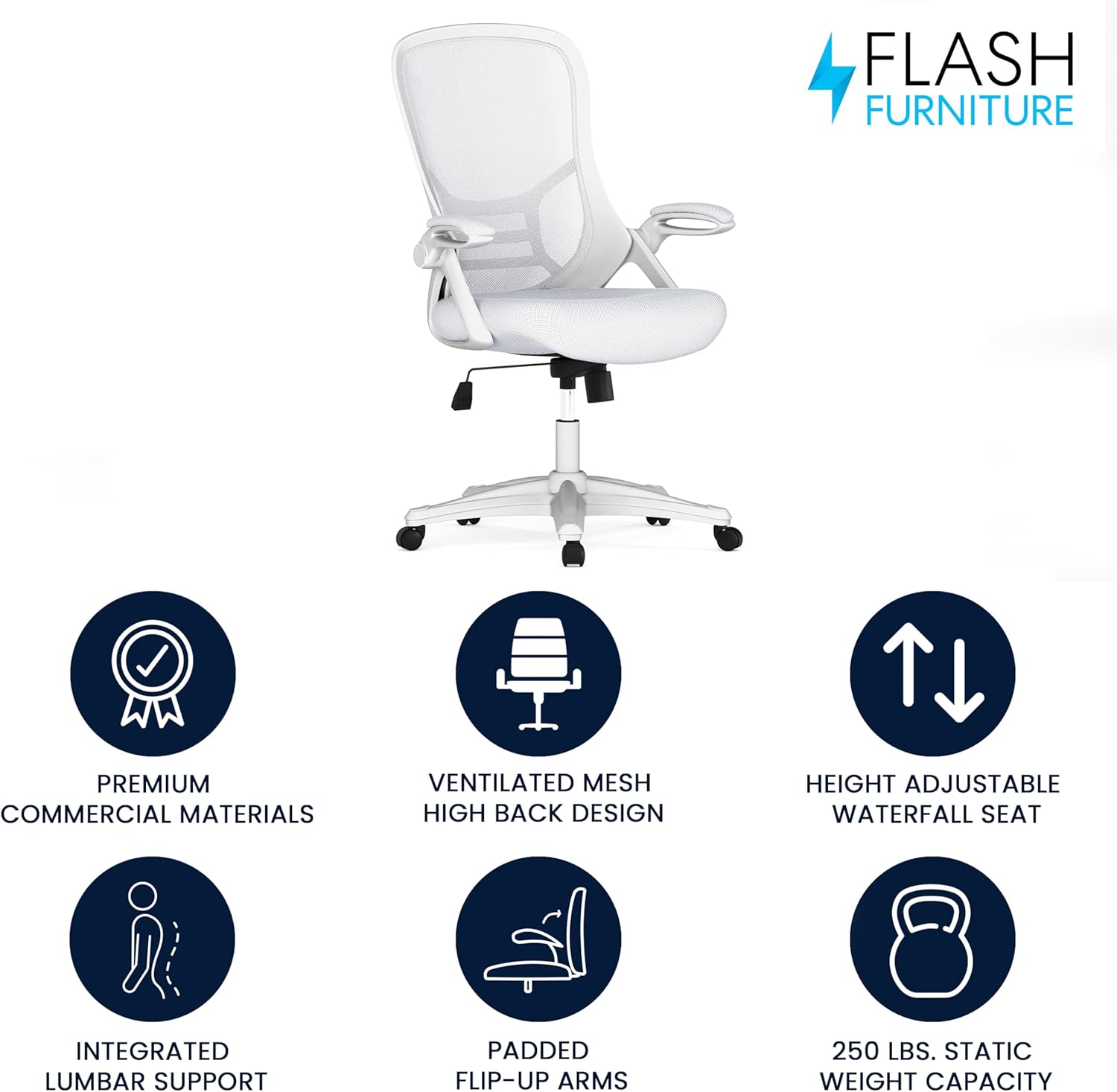 Flash Furniture Porter - Silla de oficina giratoria de respaldo alto con...