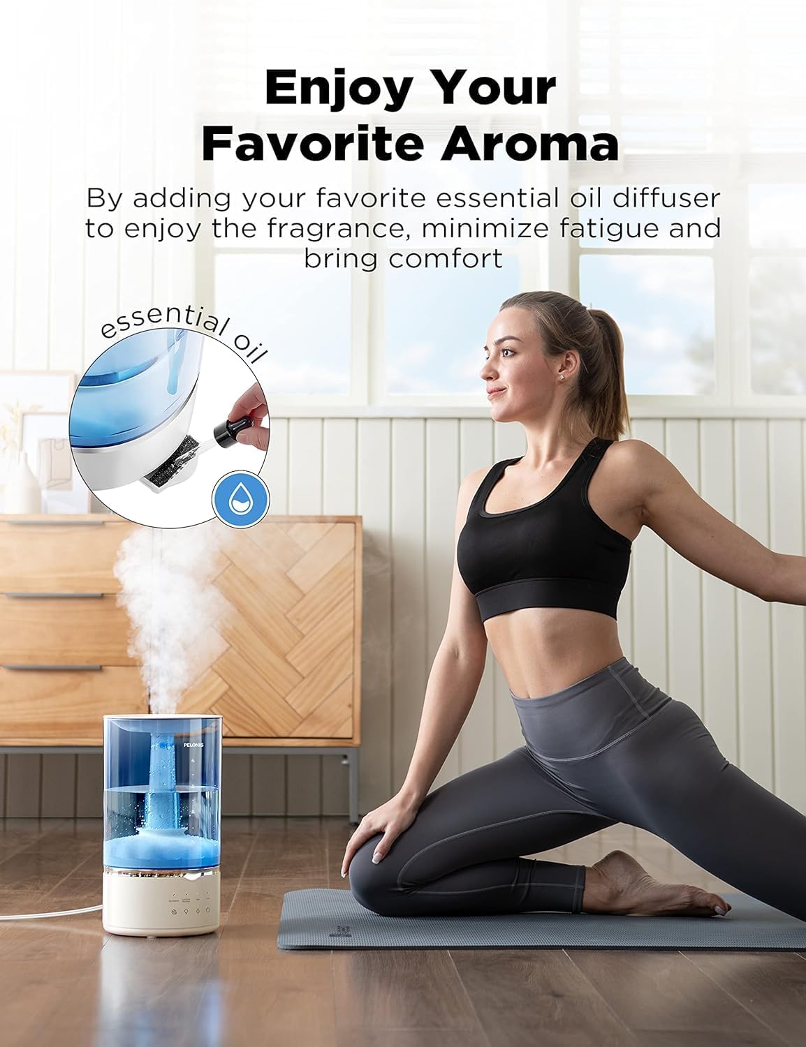 Pelonis Humidificadores de niebla cálida y fría para dormitorio, habitación...