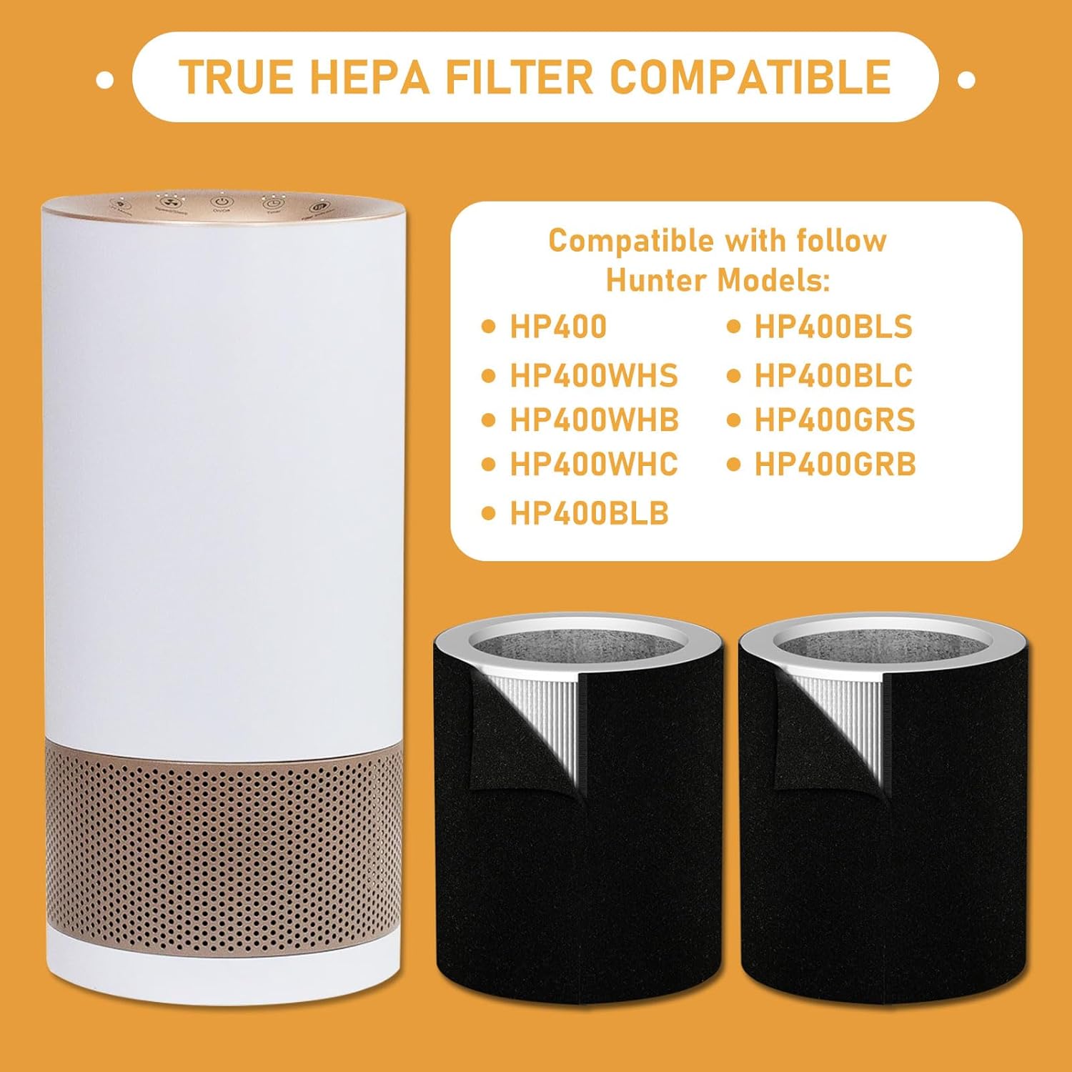 H-PF400 Kit de repuesto de filtro HEPA compatible con purificador de aire de...