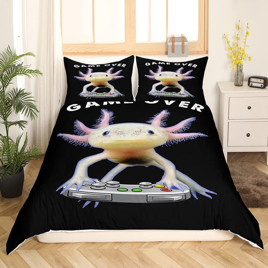 Axolotl - Juego de funda de edredón tamaño individual, lindo juego de ropa de...