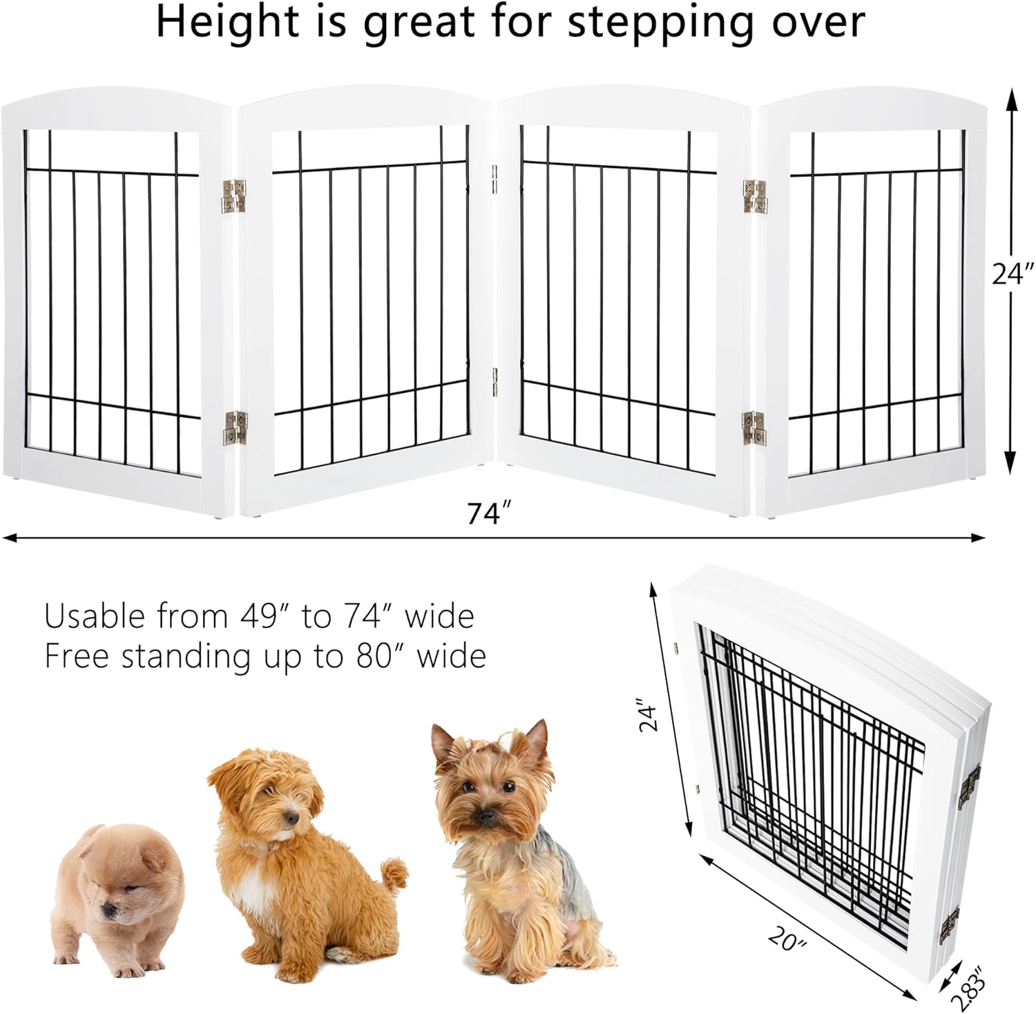 PAWLAND Puerta para perros para las puertas, escaleras de casa, plegable,...
