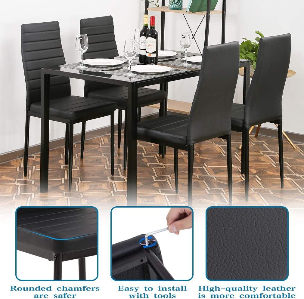 Juego de comedor para espacios pequeños mesa rectangular y 4 sillas muebles