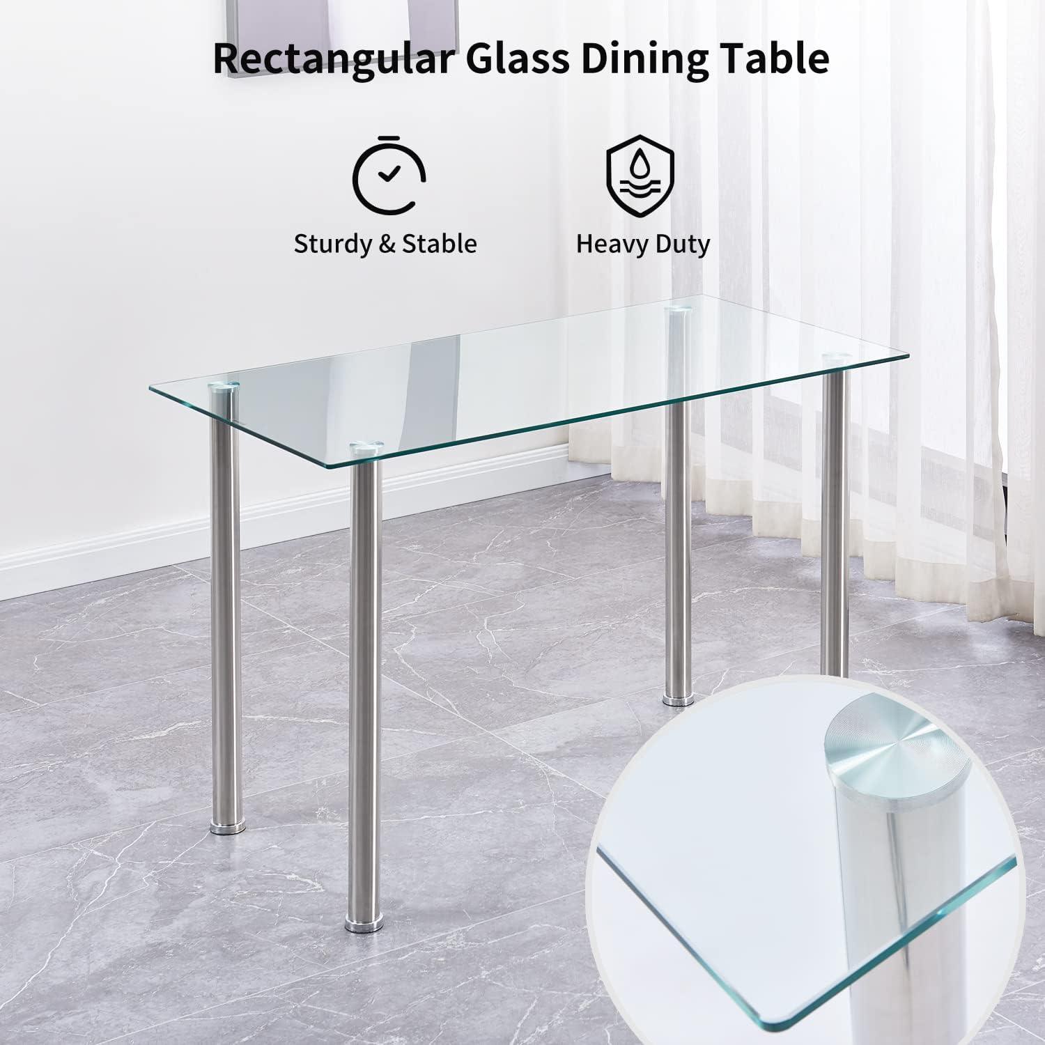 Juego de mesa y silla de comedor de 5 piezas, juego de mesa de comedor para 4