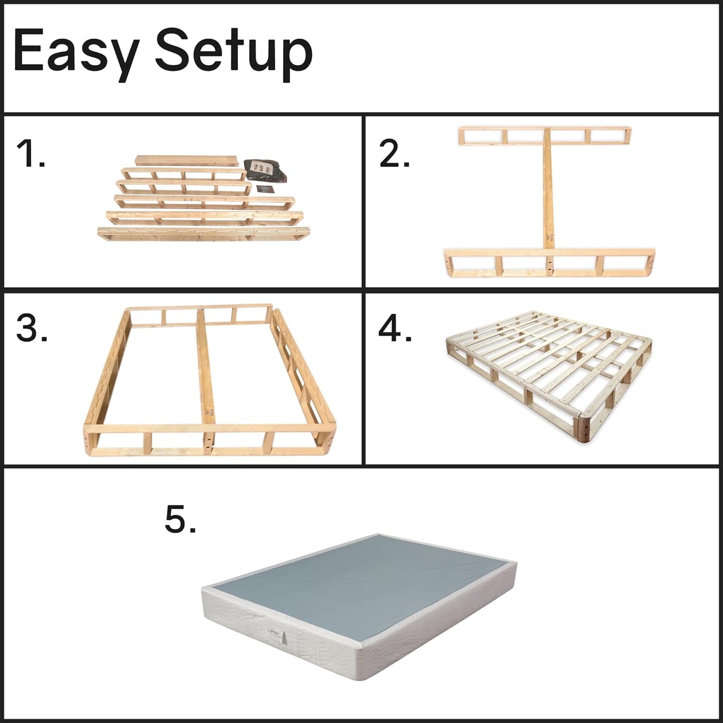 Coil, Somier resistente de 4.5 pulgadas para soporte de colchón, base de madera