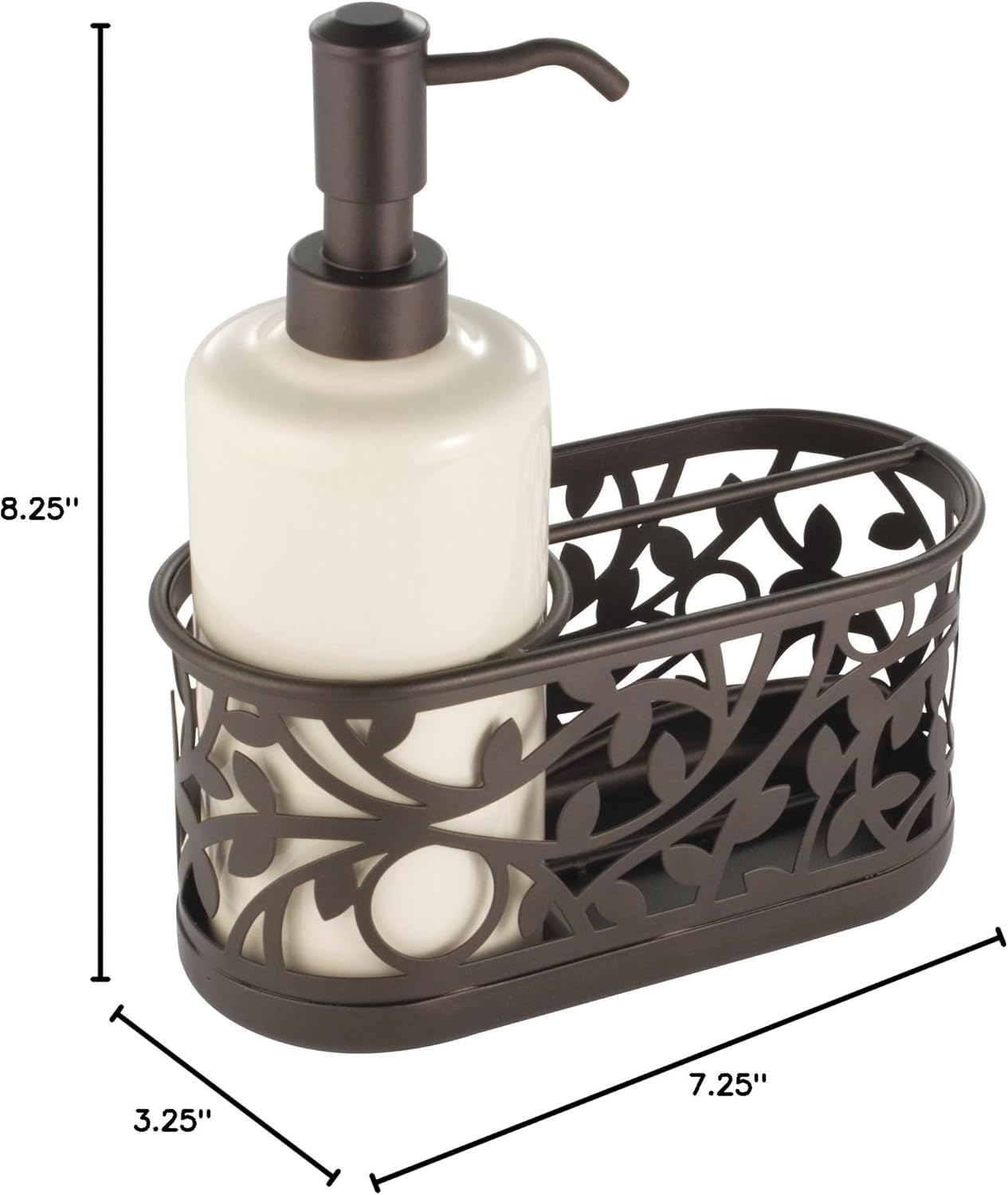 iDesign - Juego de dispensador de jabón de baño de cerámica con bomba de jabón...
