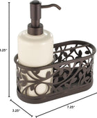 iDesign - Juego de dispensador de jabón de baño de cerámica con bomba de jabón...